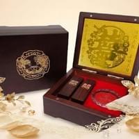 紅紫檀6分雙喜-方+盒子結婚對章
