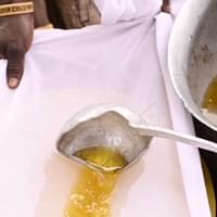 Filtering pure shea butter