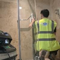 Honed Travertine Bathroom Wall