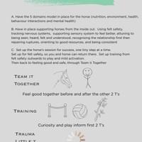3 T's and Set the Conditions