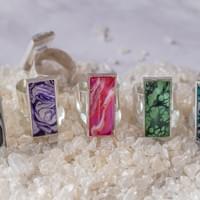 In  a range of colours on an adjustable band