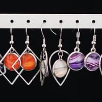 Drop earrings in various shapes - £15 per pair.