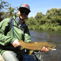 Scott and one of 5 big trout hooked this day!, October 2019