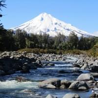Early spring Mount Taranaki and attractive pocket water