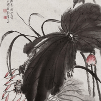 謝遠新的荷花系列畫作