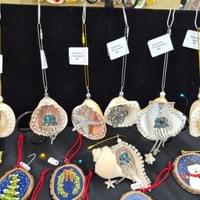 Handmade tree ornaments and jewelry.