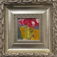 「赤い薔薇」油画