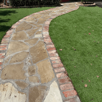 Stone Walkway with Brick Edges