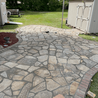 Flagstone Patio with Brick