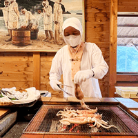 海女現撈現烤的新鮮海味