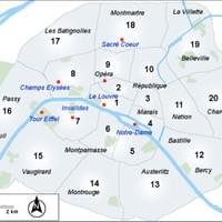 Paris and its 20 arrondissements