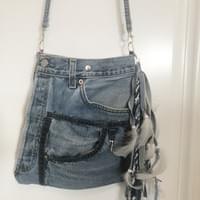 Denim Purse with purse charm