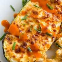 Buffalo Chicken Zucchini Boats