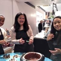 family delicious Belgian chocolate truffle-making