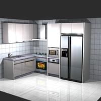 現代簡約風L型系統廚具與電器櫃設計