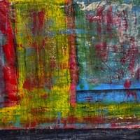 Mountain and Sea, 2025 100 x 100 cm — acrylic, oil, wax and spray on canvas 1/5