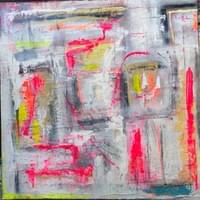 Summertime, 2024 90  x 90 cm — acrylic, oil, wax and spray on canvas 3 / 3