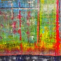 Mountain and Sea, 2025 160x 160 cm — acrylic, oil, wax and spray on canvas 1/5