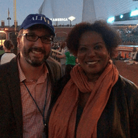 With SF Opera General Director, Matthew Shilvock! after singing the National Anthem at Opera at the Ballpark!