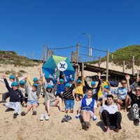 Primary school beach clean-up activity in Porto