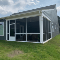 White screened room addition
