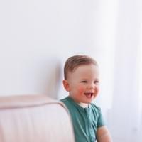 Toddler smiling in Vegas photo