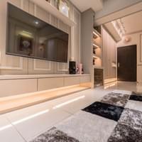 高雄木工裝潢完工照片｜客廳和電視牆