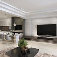 高雄木工裝潢完工照片｜客廳和廚房