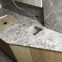 雅典娜灰大理石檯面完工照