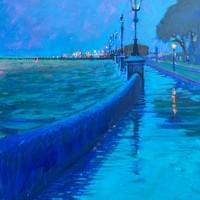 'Twilight, Rainy Shore Road'