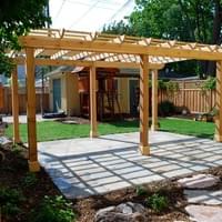 Pergola and custom patio