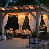 Custom pergola and lighting