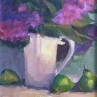 Hydrangeas and Green Pears