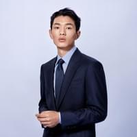 Navy Herringbone Suit
