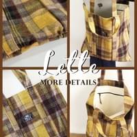 Lette羊毛格纹手提单肩包