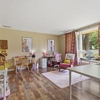 Living room with hardwood floo