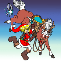 Xmas Link and Epona