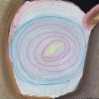 Blended pastels and white chalk