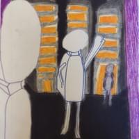 markers and charcoal