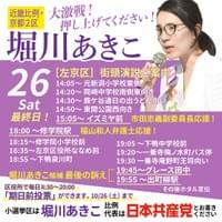 26日（土）最終日②【比例近畿／京都2区】堀川あきこ