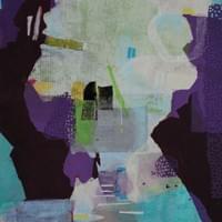 Aged Wine Old Friend  40" x 30"  Combined Medium on Canvas : Textual fabric, acrylic, teabag, paper