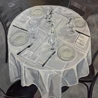 a round table acrylic 45x42.5"