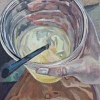 Holding2 oil paint