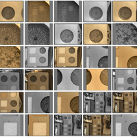 So those pictures are of the calibration targets of SHERLOC and PIXL.  Of note the gray scale and the color versions are the same image, just read off the CCD differently. 