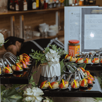 香煎干貝佐台灣風味青醬‧果露晶球