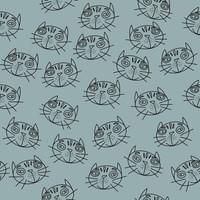 Cat Faces - Blue