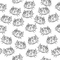 Cat Faces - Black and White