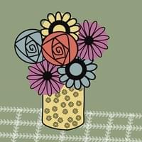 Flower Bouquet with Checks