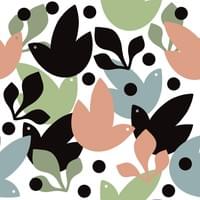 Lg Stylized Doves and Leaves