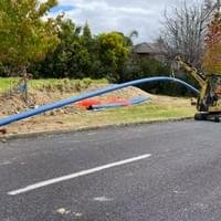 Watermain PE pipe installation
